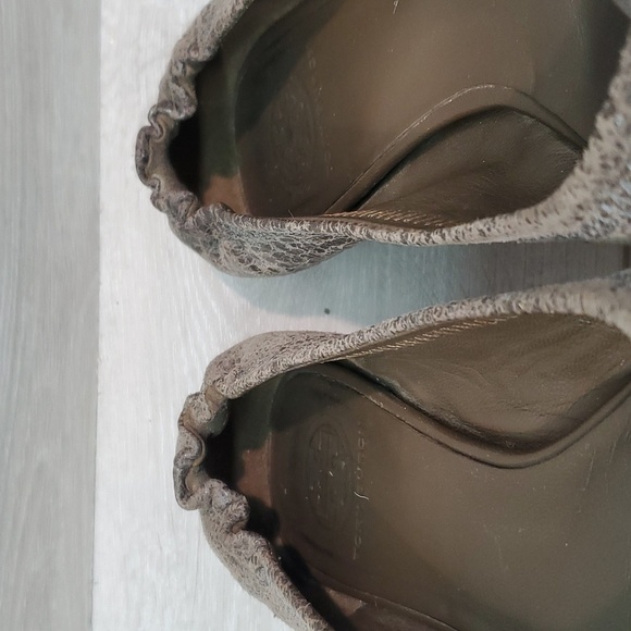 Tory Burch Womens Classic Reva brown distressed Leather Flats Ballet shoes sz 9M - Picture 5 of 12